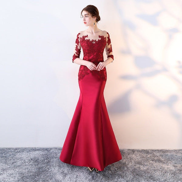 Vestido de noche 2025 NUEVA LLAME Vestido de sirena de banquete para tostadas nupciales