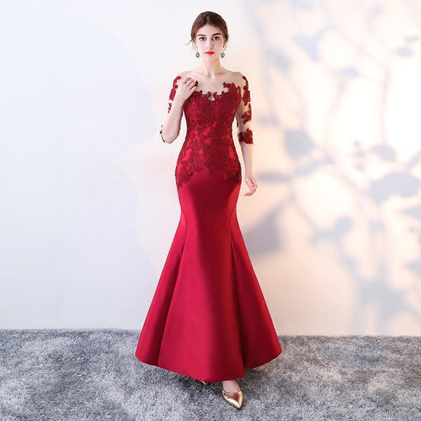 Vestido de noche 2025 NUEVA LLAME Vestido de sirena de banquete para tostadas nupciales