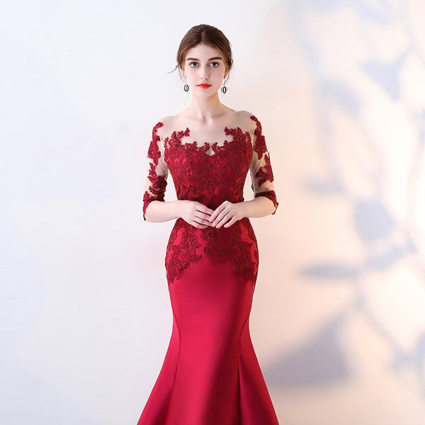 Vestido de noche 2025 NUEVA LLAME Vestido de sirena de banquete para tostadas nupciales