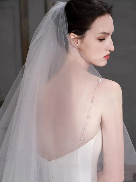French Satin Spaghetti Strap Wedding Dress – Elegant Gown for Brides or Formal Occasions (2025)