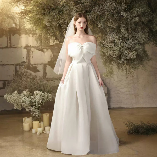 French White Tulle Gown – Elegant Bridal Robe for Engagement or Evening Events (2025)