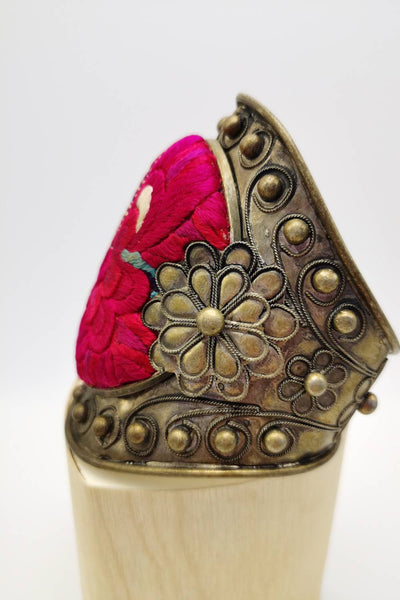 Peony creado artesanía Miao Silver Garfle Bangle