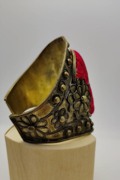 Peony creado artesanía Miao Silver Garfle Bangle