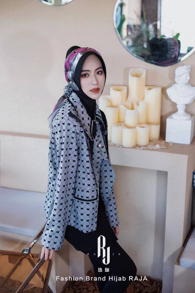 Irsa-Black encantador amor nudo chifón hijab gorra