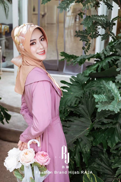 Irs-Daytona Peach encantador nudo de amor chiffon hijab gorra