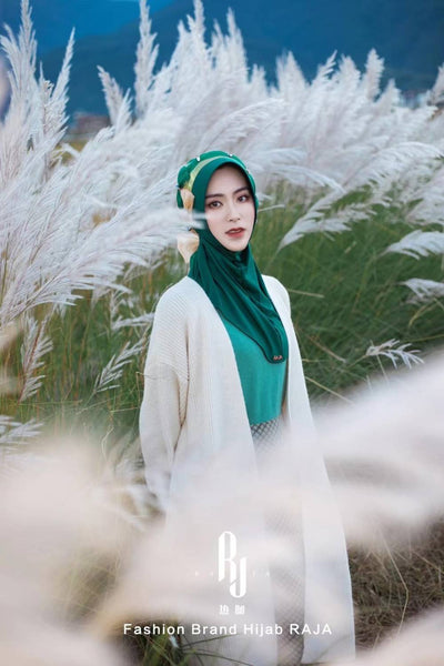 IRSA-Teal encantador nudo de amor chiffon hijab gorra