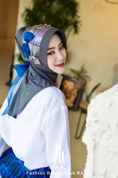 Irsa-Thames Dusk Amor encantador Knot Chiffon Hijab Cap