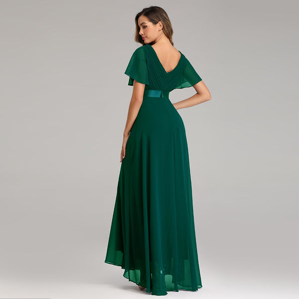 Plus Size Short Sleeves A-Line Chiffon Dress
