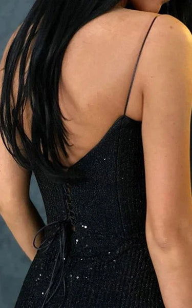 Spaghetti Spaghetti Bodycon Sequin Sexy Mermaid Formal Prom Vestido