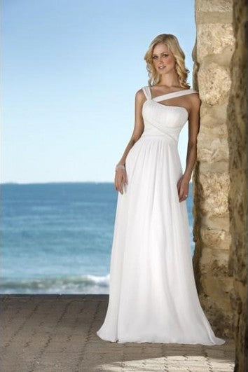 Robe de mariée fourreau en mousseline de soie à col en V à vendre