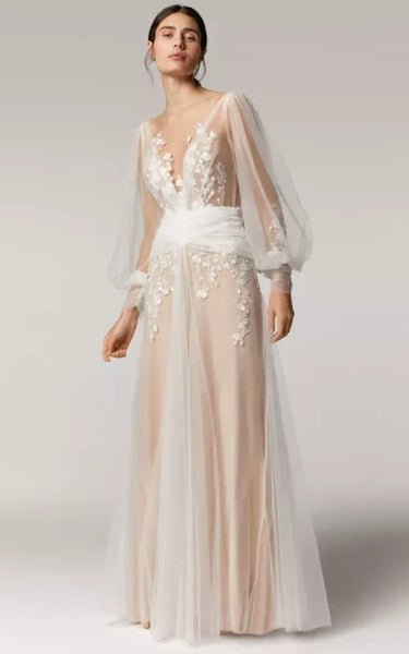 Vestido de boda de tul y encaje de tul y encaje de hojaldre y encaje