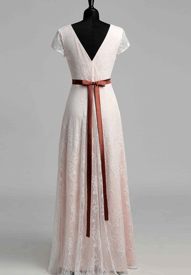 Vestido de novia de manga corta de una tapa de playa