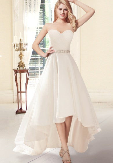 Vestido de boda de altura a la línea de amor a la línea A