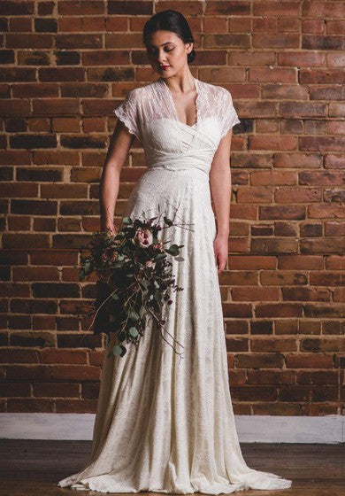 Florence Full Lace Overlay Infinity Convertible Wedding Gown Dress