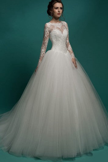 Vestido de tulhipleve con cremallera de cañón de joya de joya A-line con pliegues