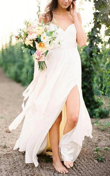 Spaghetti delantero División División Sexy Vestido de novia de verano