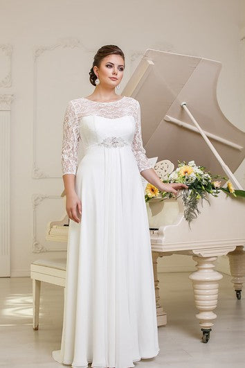 Vestido de gasa de corsé de cañón de relleno de joya larga con cuello de joya a