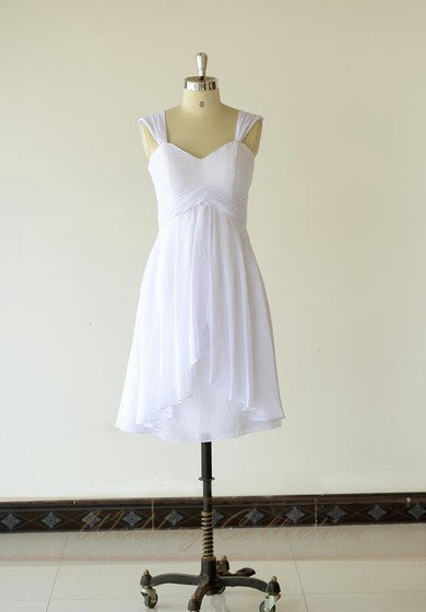 Vestido corto de gasa atada con pliegues