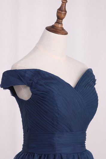 Modern pincel tren de manga corta Tule A Line Corset Vestido formal con Ruchecing