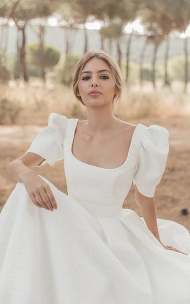 Vestido de boda de la vaina del cuento de hojaldre de cuento de hadas con tren de la corte