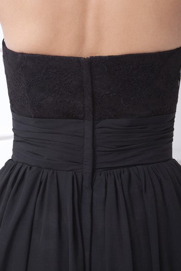 Vestido de encaje maxi sin mangas con cuello alto con arco