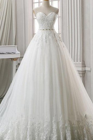 A-Line Ball Gown Empire Longitud de su novia sin mangas Bell Imperio Appliques Corset Back Lace Organza Vestido