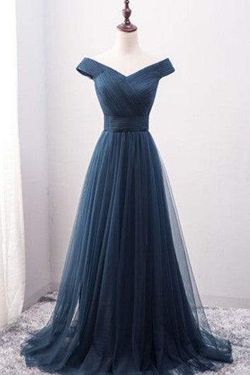 Modern pincel tren de manga corta Tule A Line Corset Vestido formal con Ruchecing