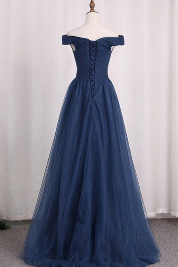 Modern pincel tren de manga corta Tule A Line Corset Vestido formal con Ruchecing