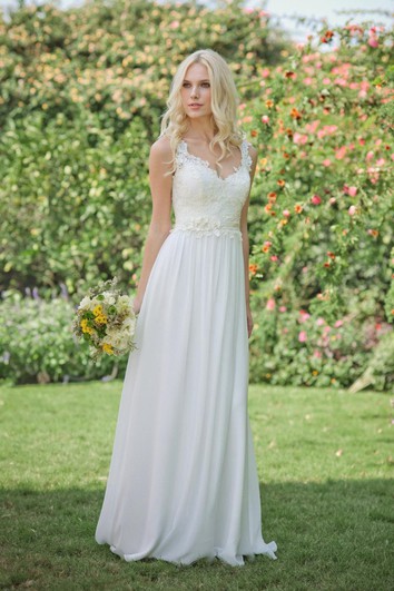 Vestido Weddig de encaje largo con flor con flor de cuentas