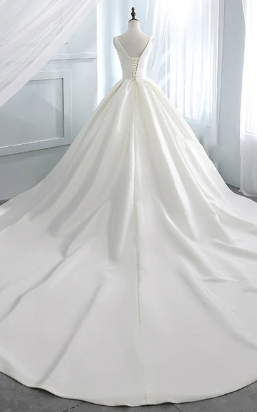 Elegante Corizs de cuello manejado Corsés Satin Princess | Vestido de novia de vestidos de pelota