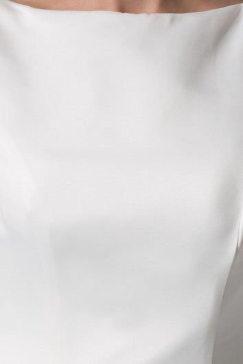 Vestido de línea A de mini mangas con pliegues