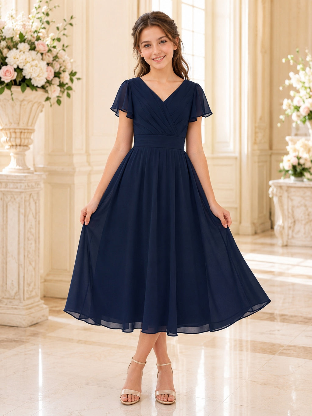 Dark Navy Junior Bridesmaid Dress