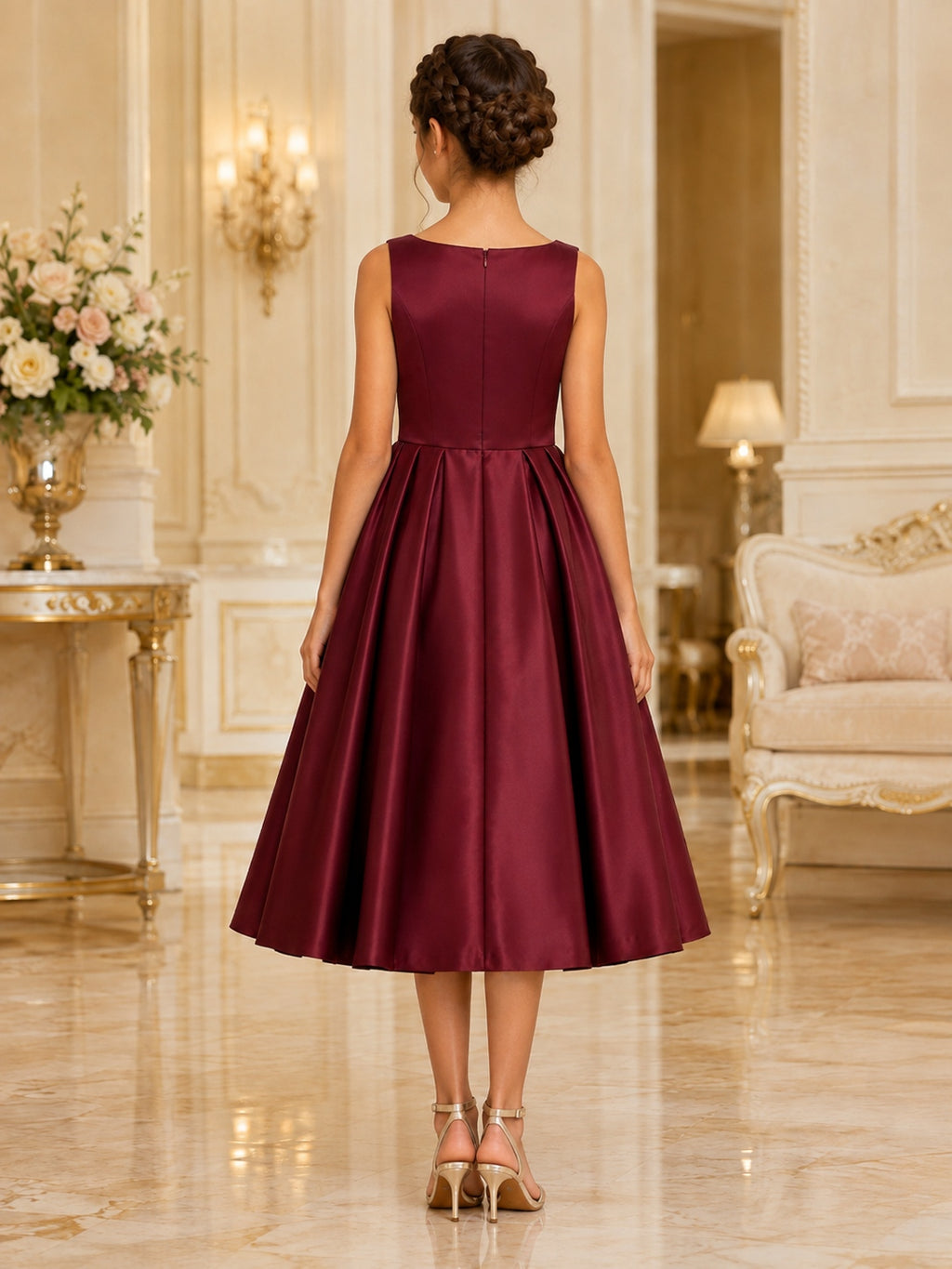 Burgundy Junior Bridesmaid Dress