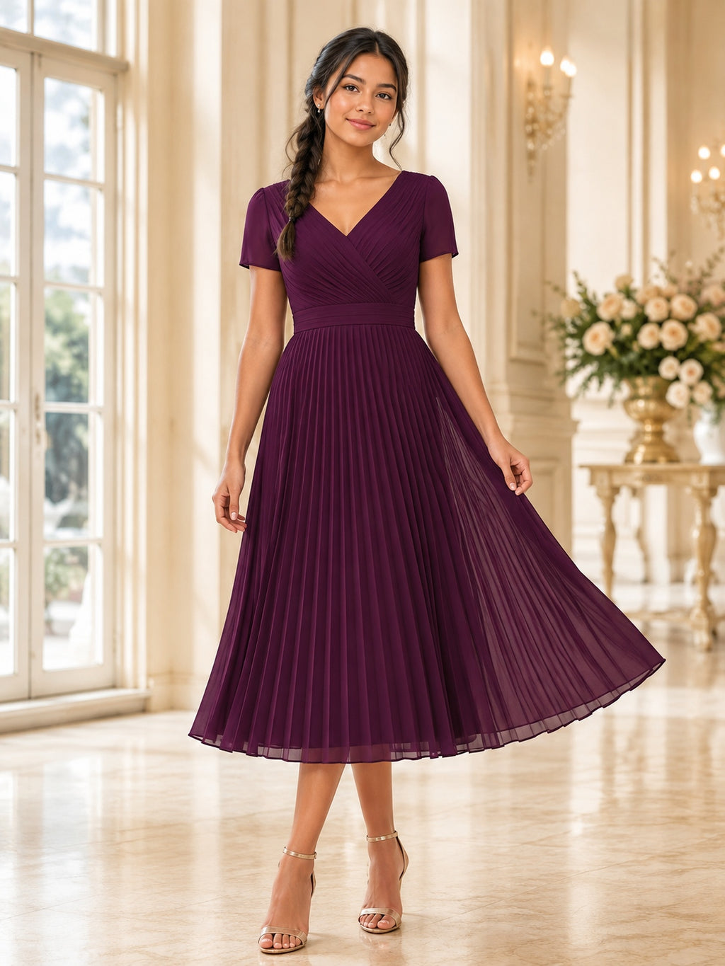 Plum Junior Bridesmaid Dress