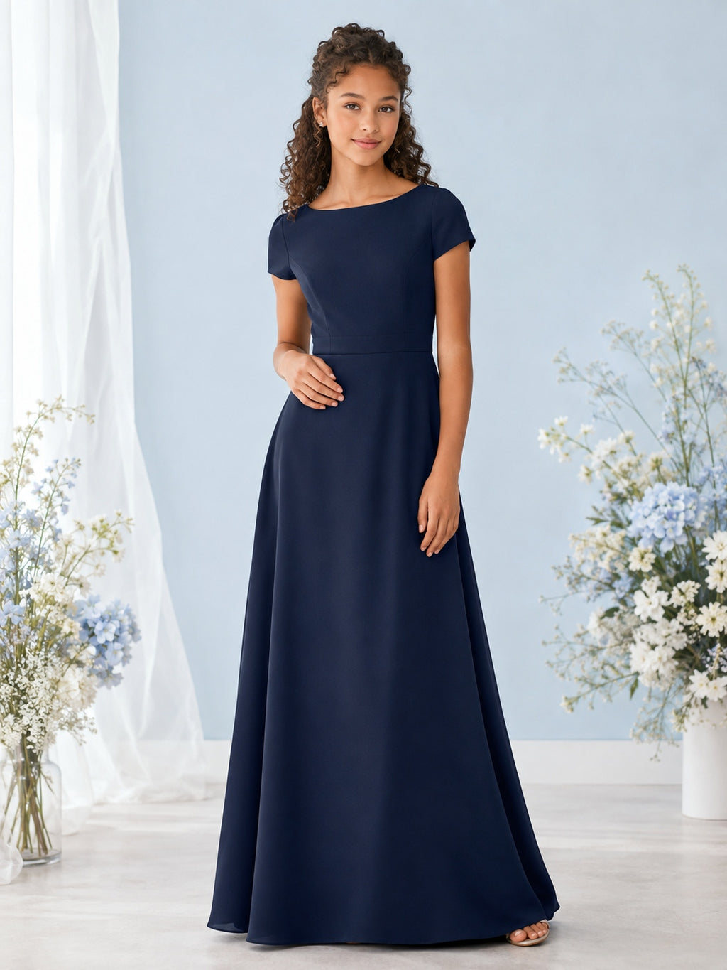 Dark Navy Junior Bridesmaid Dress