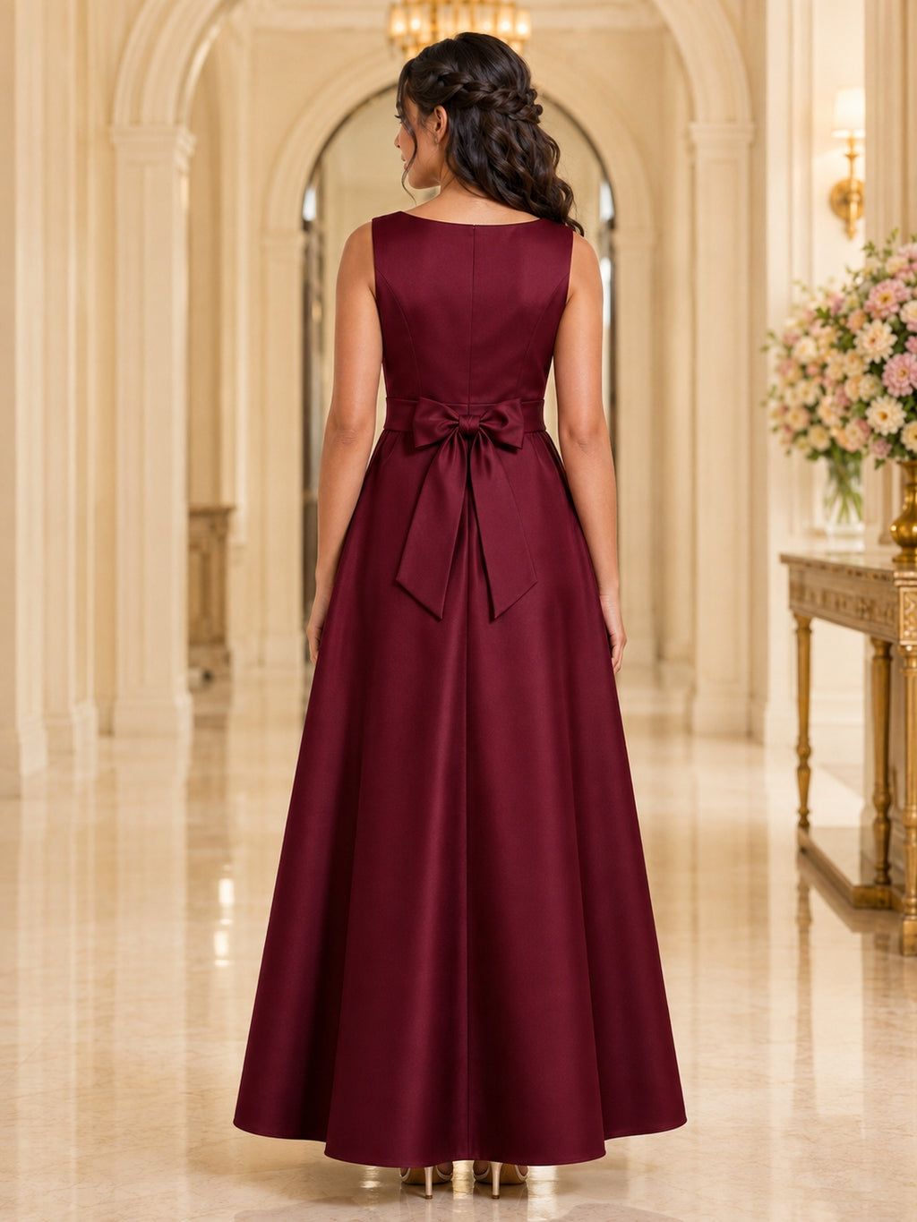 Burgundy Junior Bridesmaid Dress
