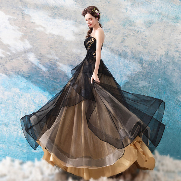 Elegante vestido de noche negro 2025 nueva llegada para la presentación de la etapa de fiesta de fin de año