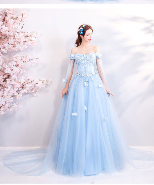 Blue Evening Dress 2025 New Arrival Summer Banquet Hostess Dress with Net and Fairy-Tale Feel