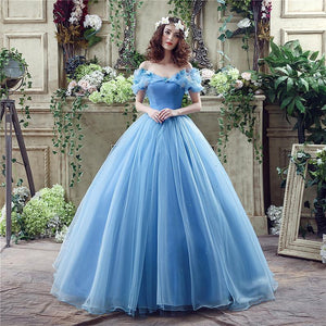 Cinderella-inspiriertes Kleid 2025 Sommerblaues minimalistisches Kleid für die Fotografie