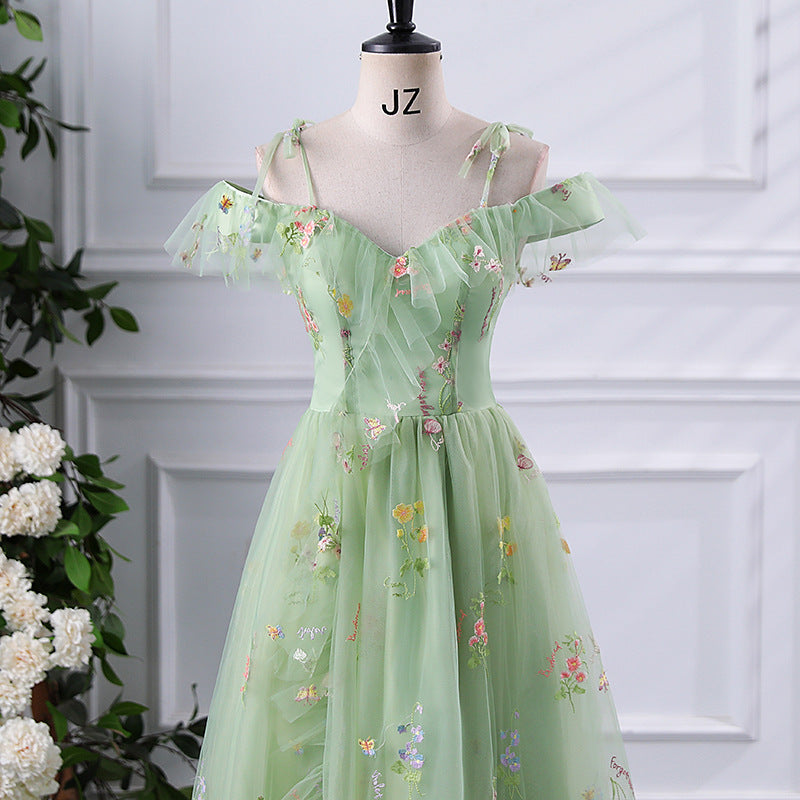 Abendkleid 2025 Neue Ankunft Langes Netz Brautjungfernkleid