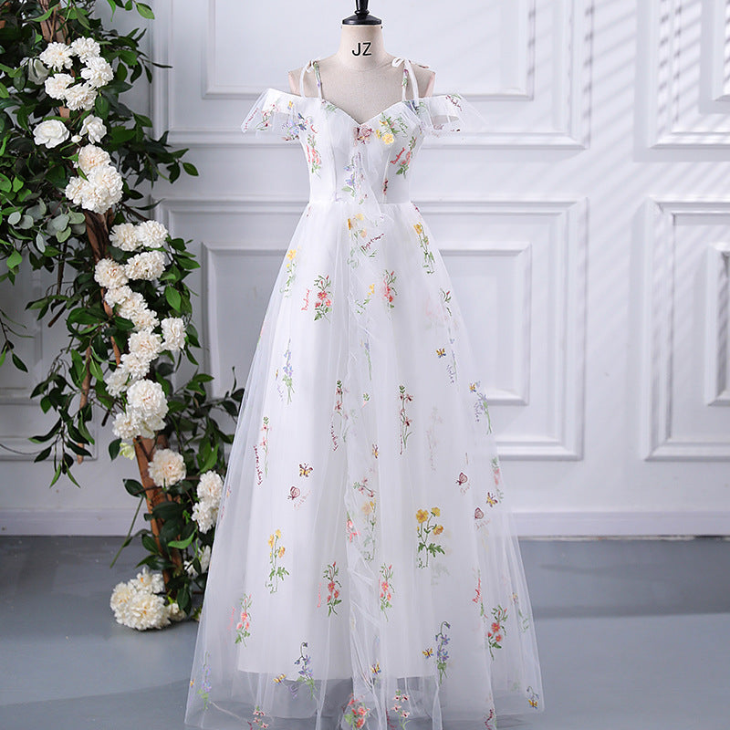 Abendkleid 2025 Neue Ankunft Langes Netz Brautjungfernkleid