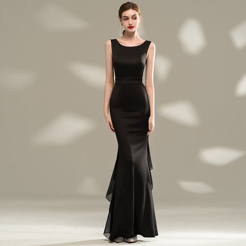Černé večerní šaty Černá mořská panna – elegantní přiléhavé šaty pro sólová vystoupení a formální události (2025)