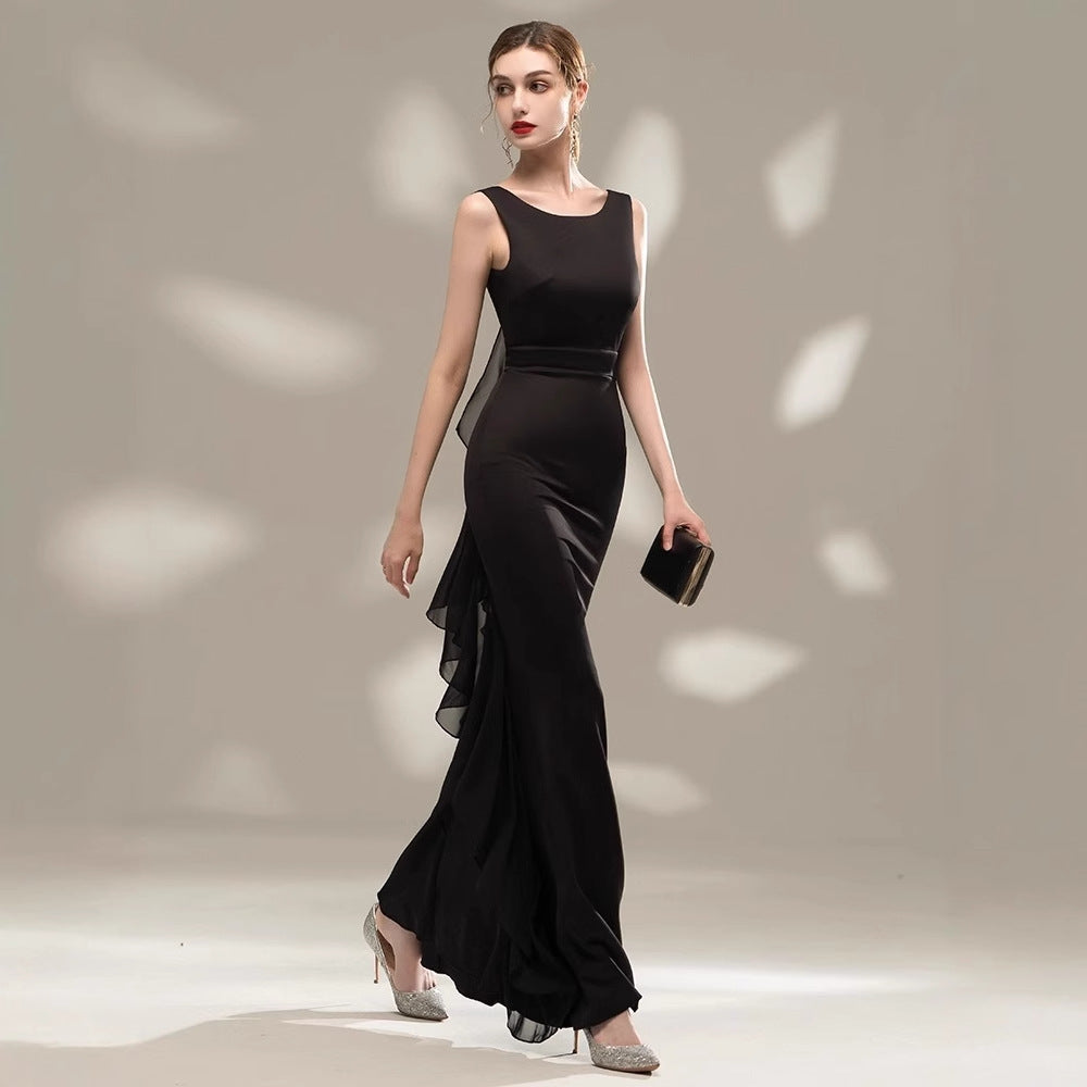 Černé večerní šaty Černá mořská panna – elegantní přiléhavé šaty pro sólová vystoupení a formální události (2025)