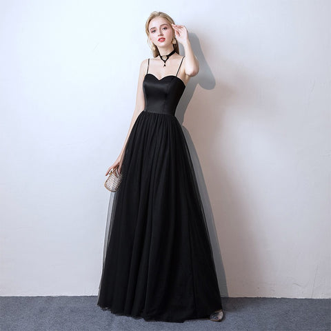 Black Spaghetti Strap Maxi Dress – Party & Annual Event Gown