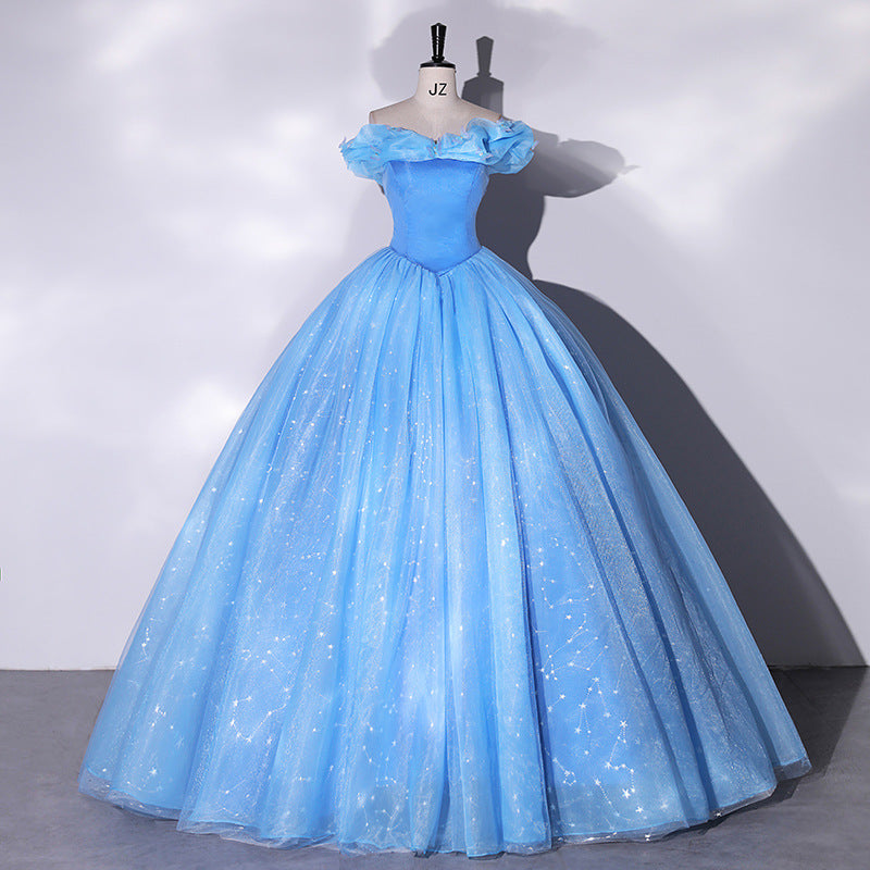 Blue Forest Princess Puff Dress – Ethereal Gown for Photoshoots or Coming-of-Age Celebrations