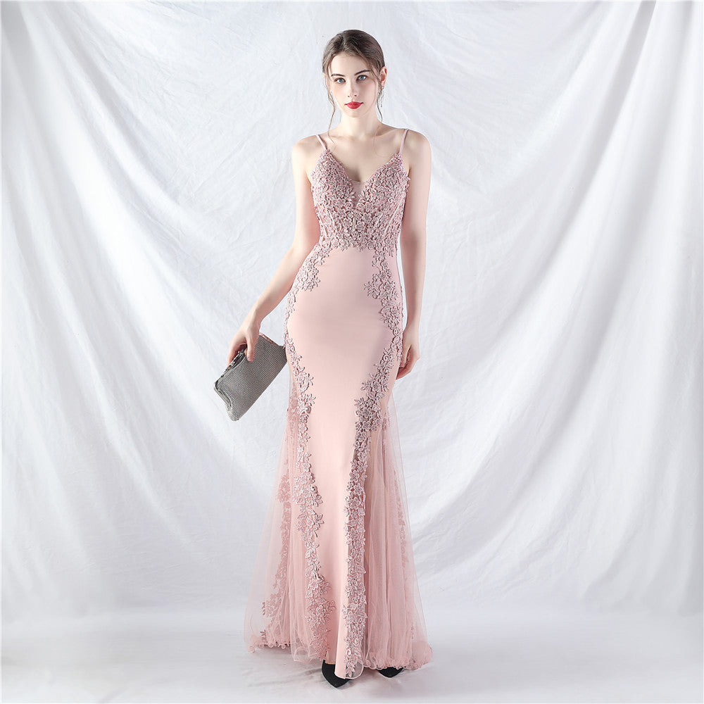 Elegant Off-the-Shoulder Evening Gown with Lace, Rhinestones, Corset Bodice, and Sweep Train