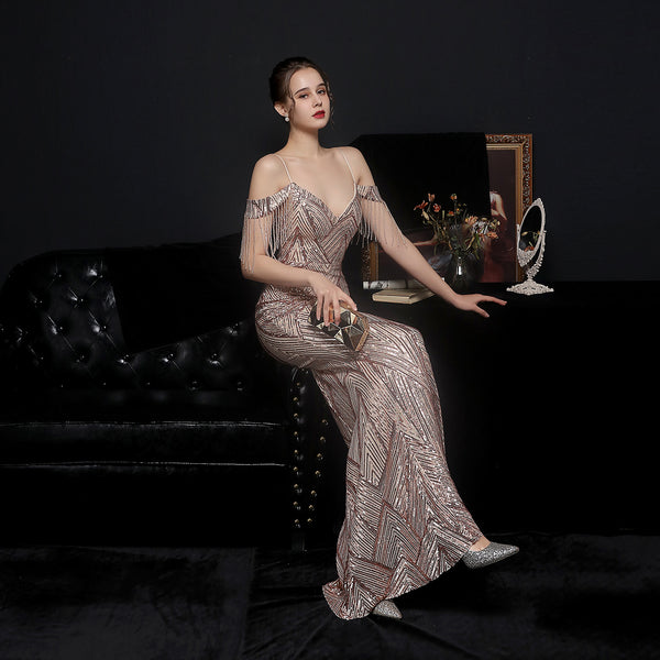 2021 Sequin Mermaid Evening Gown for Banquets & Galas