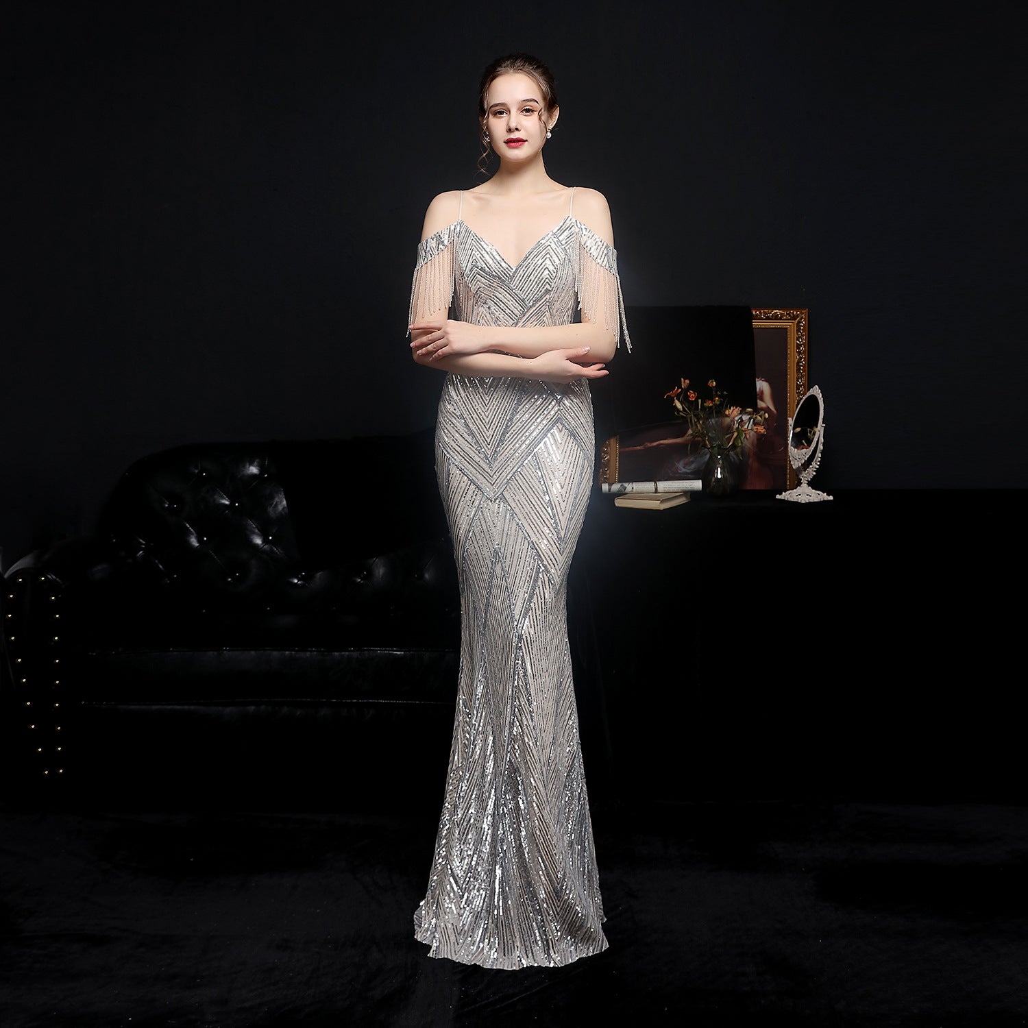 2021 Sequin Mermaid Evening Gown for Banquets & Galas