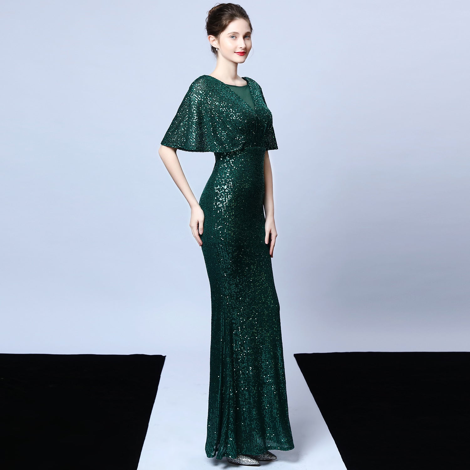 Elegant Fringe & Sequin Mermaid Gown for Formal Events
