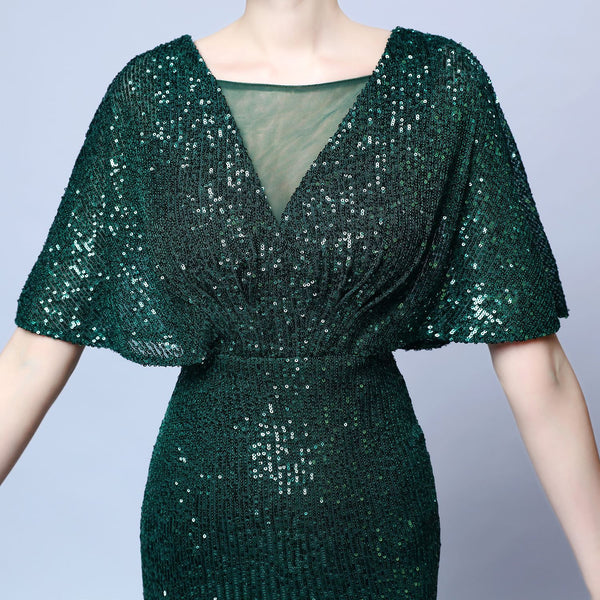 Elegant Fringe & Sequin Mermaid Gown for Formal Events